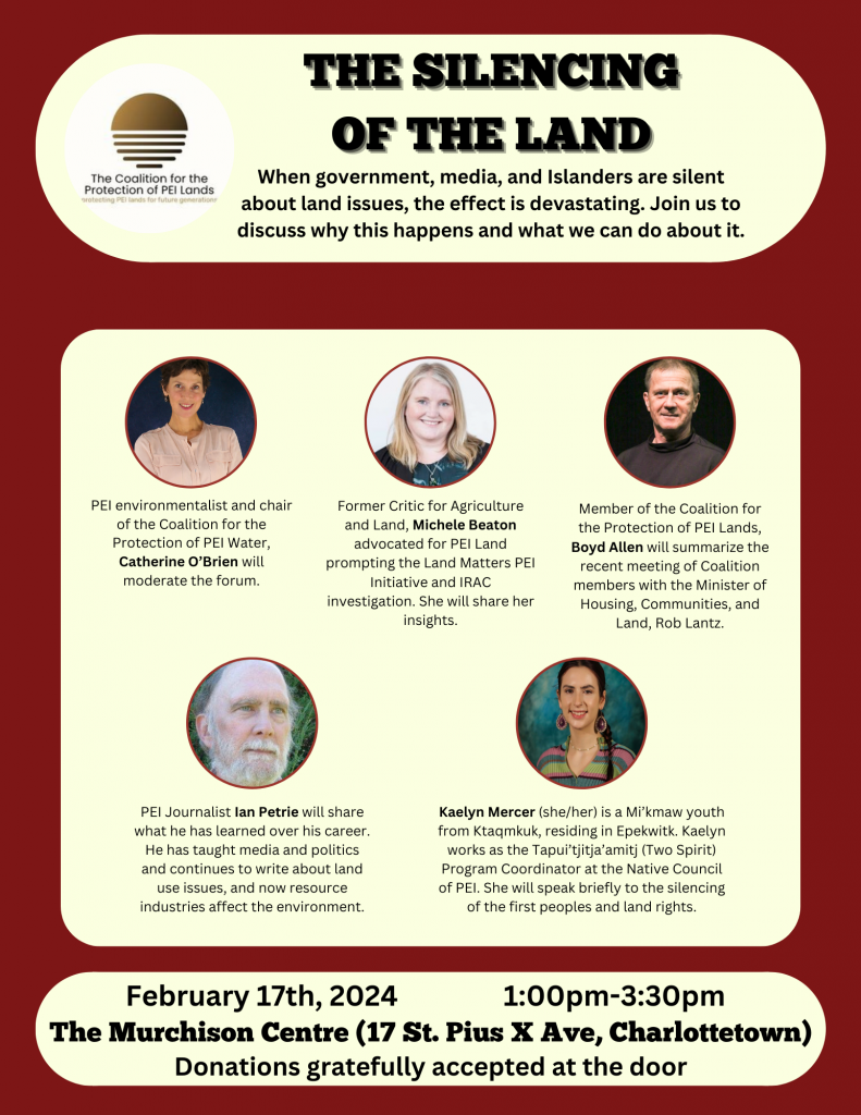 We have some passionate and knowledgeable speakers lined up to share their thoughts on why Islanders tend to remain silent on critically important issues and the effect it has on the land. 